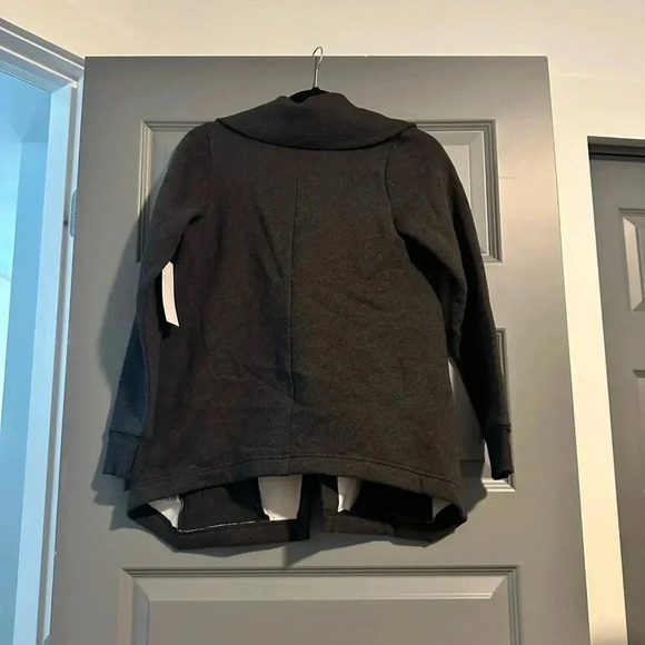NWT Zella Girls Cara Wrap Cardigan Charcoal Grey Heather Size Medium + Small - Picture 5 of 6